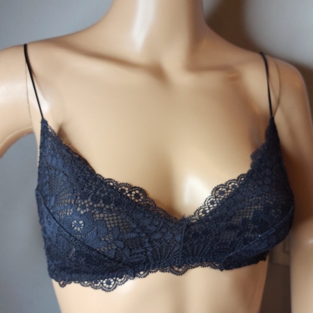 Free People Black Maya Multiway Bralette Lace Bra Size Small